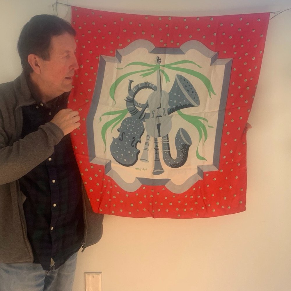 Tammis Keefe scarf 100% silk Vintage 34x34"